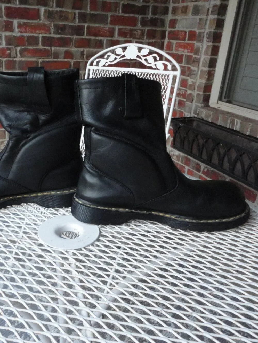 DR MARTENS Black Leather Steel Toe Men's Industrial Work Boots Size 12